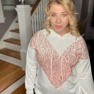Meg Chevron Sequin Sweater