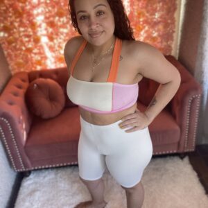 Syvi Colorblock Crop in Orange